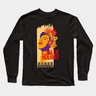 Echoes of Elegance: Billie Holiday Design Long Sleeve T-Shirt